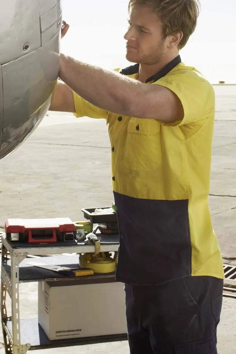 Hard Yakka Koolgear Hi Vis Vented Shirt Y07559 Metro Workwear.